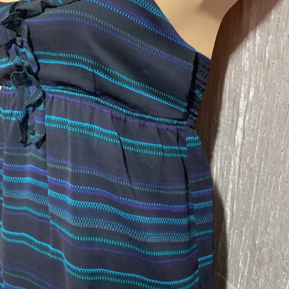 Volcom Summer Dress Navy Blue Black Stripes M - Picture 7 of 15